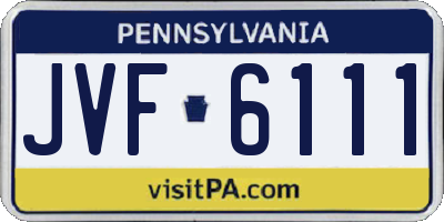 PA license plate JVF6111