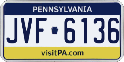 PA license plate JVF6136