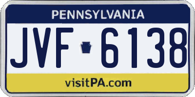 PA license plate JVF6138