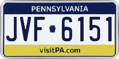 PA license plate JVF6151