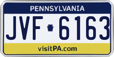 PA license plate JVF6163