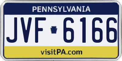 PA license plate JVF6166