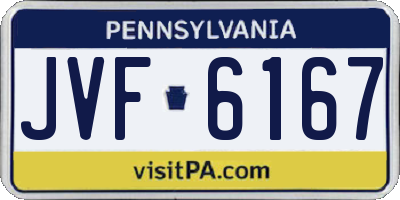PA license plate JVF6167