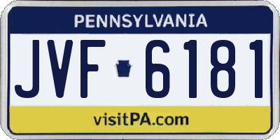 PA license plate JVF6181