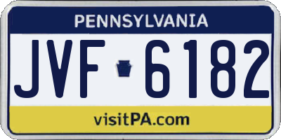 PA license plate JVF6182