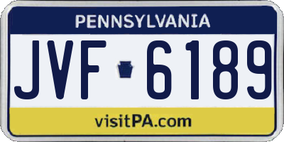 PA license plate JVF6189