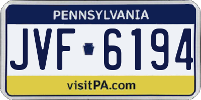 PA license plate JVF6194