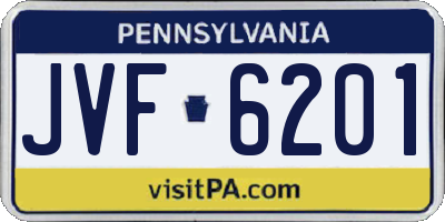 PA license plate JVF6201