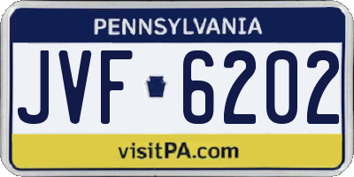 PA license plate JVF6202