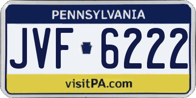 PA license plate JVF6222