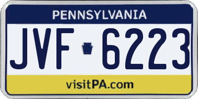 PA license plate JVF6223