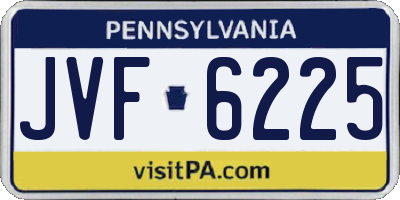 PA license plate JVF6225