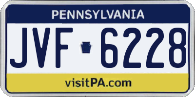 PA license plate JVF6228