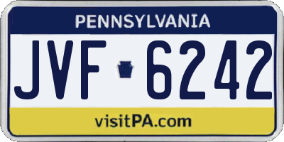 PA license plate JVF6242