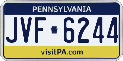 PA license plate JVF6244