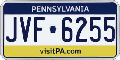 PA license plate JVF6255