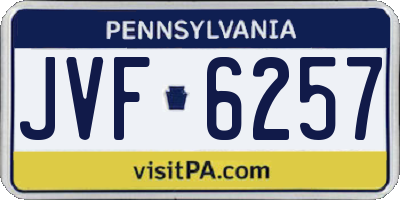 PA license plate JVF6257