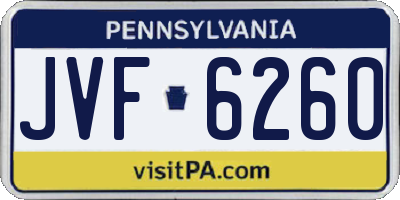 PA license plate JVF6260