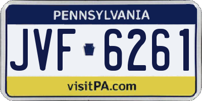 PA license plate JVF6261