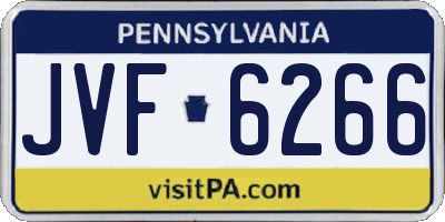PA license plate JVF6266