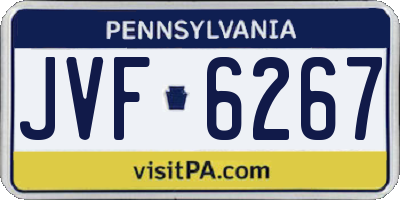 PA license plate JVF6267