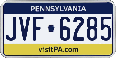 PA license plate JVF6285