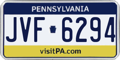 PA license plate JVF6294
