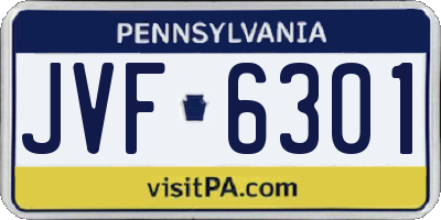 PA license plate JVF6301