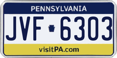PA license plate JVF6303