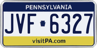 PA license plate JVF6327