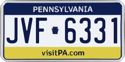 PA license plate JVF6331