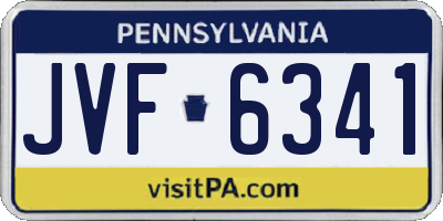 PA license plate JVF6341