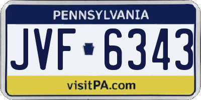 PA license plate JVF6343