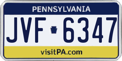 PA license plate JVF6347