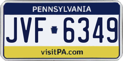 PA license plate JVF6349