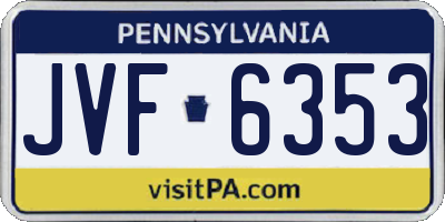 PA license plate JVF6353