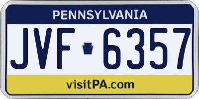 PA license plate JVF6357