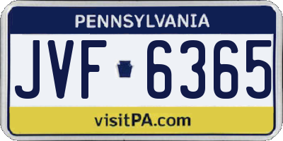 PA license plate JVF6365
