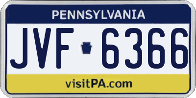 PA license plate JVF6366