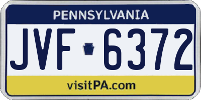 PA license plate JVF6372