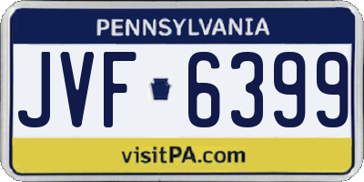 PA license plate JVF6399