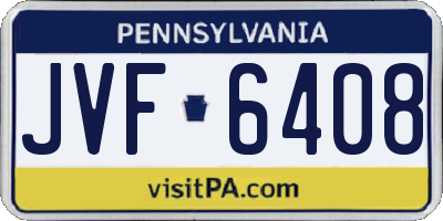 PA license plate JVF6408
