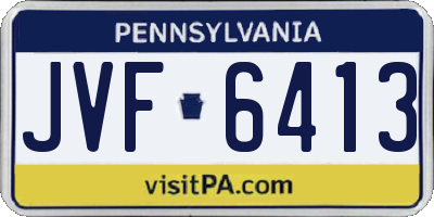 PA license plate JVF6413