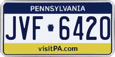 PA license plate JVF6420