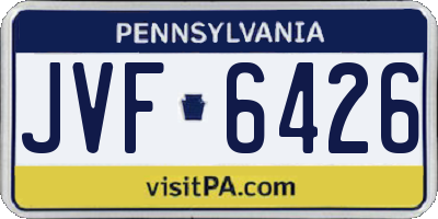 PA license plate JVF6426