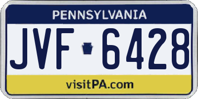 PA license plate JVF6428