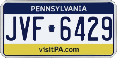 PA license plate JVF6429