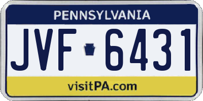 PA license plate JVF6431