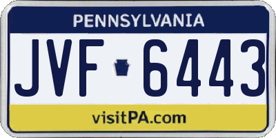 PA license plate JVF6443