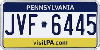 PA license plate JVF6445